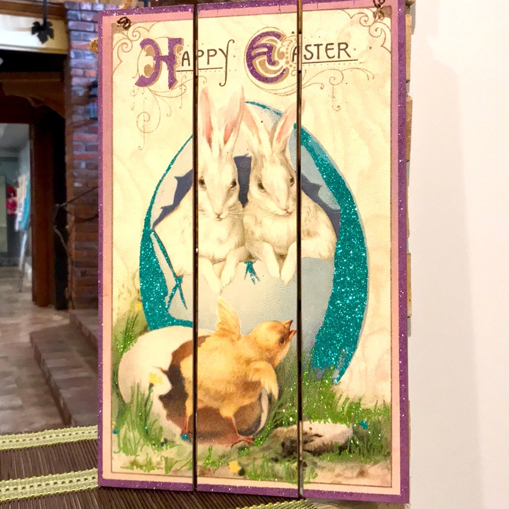 Primitives By Kathy Happy Easter Sign RARE